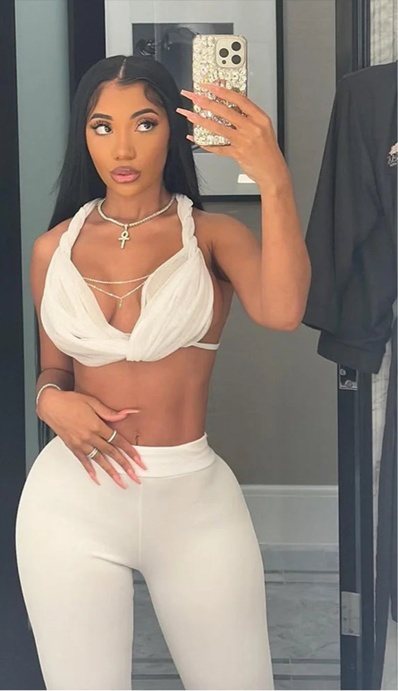 2 Piece Concise Halter Bandage Ruched Crop Tanks+Slim Stretch Shorts