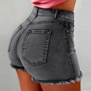 High Waist Denim Stretch Shorts