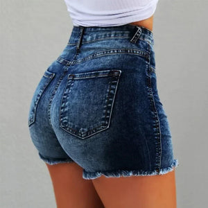 High Waist Denim Stretch Shorts