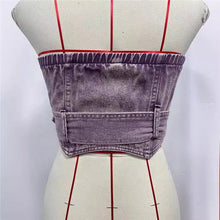 Load image into Gallery viewer, Purple Denim Two Piece Sets