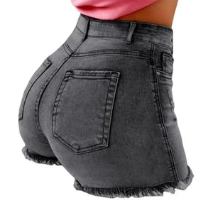 High Waist Denim Stretch Shorts