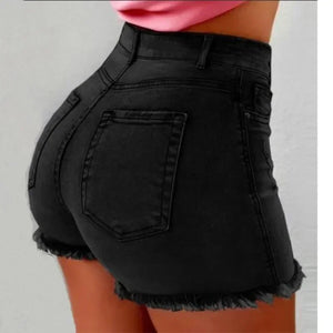 High Waist Denim Stretch Shorts